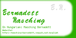 bernadett masching business card